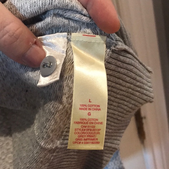 3/$20 Grey and White Patterned cardigan - Picture 4 of 5